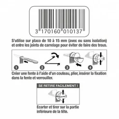 12 agrafes pour plaque de plâtre Le Crochet Francais
