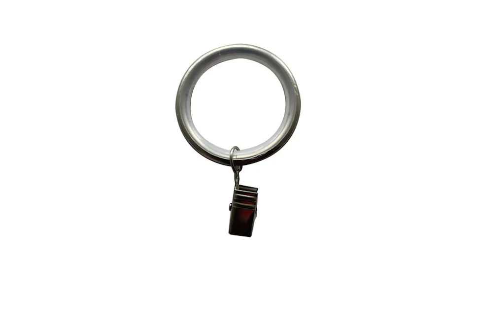 10 anneaux clip pour barre à rideau Athens GoodHome ⌀28 mm gris