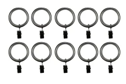 10 anneaux clip pour barre à rideau Athens GoodHome ⌀28 mm gris