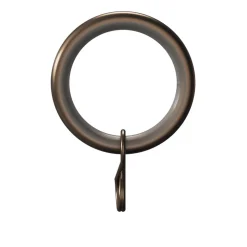 10 anneaux et crochets tringle à rideau silencieux Kozani métal marron Ø16/19mm GoodHome