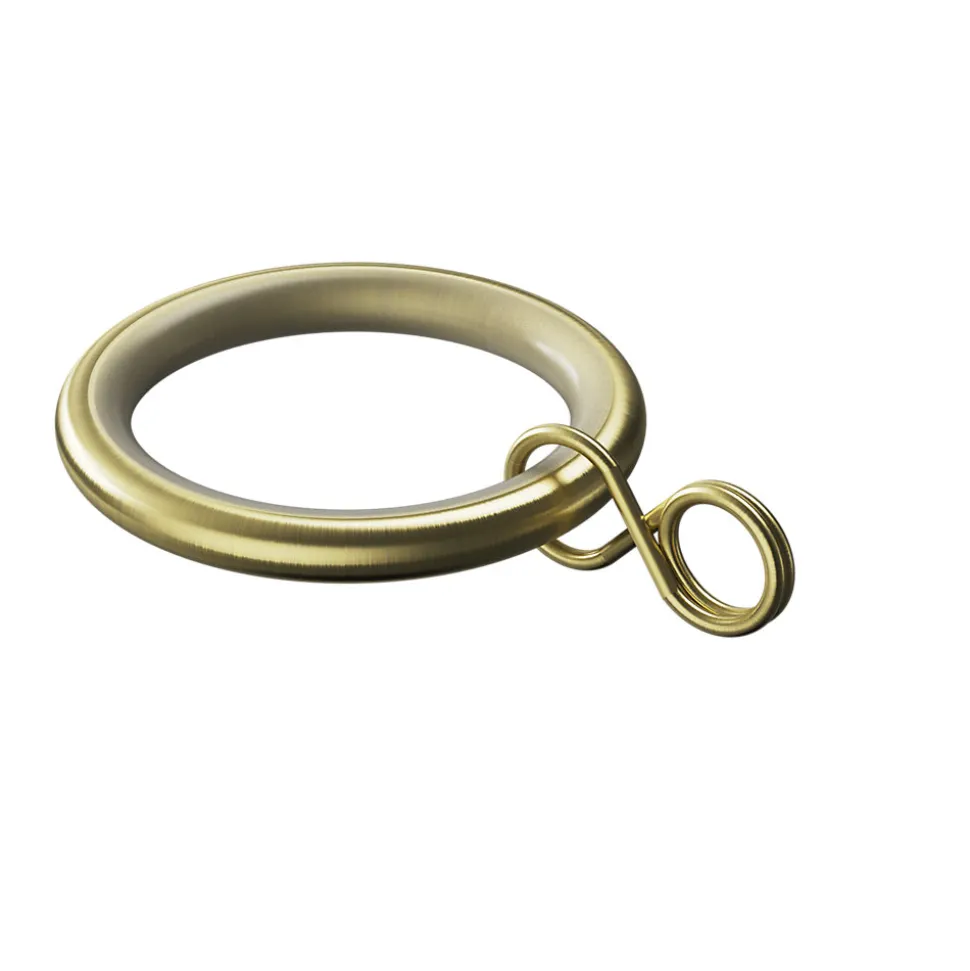 10 anneaux et crochets tringle à rideau silencieux Elasa métal doré Ø16/19mm GoodHome