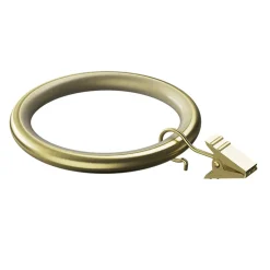 10 anneaux silencieux et crochets à clips pour tringle à rideau en métal doré Ø25/28 mm, GoodHome Elasa