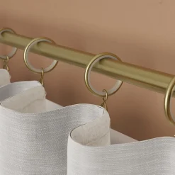 10 anneaux silencieux et crochets pour tringle à rideau métal doré Ø25/28 mm, GoodHome Elasa