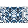 6 bandes adhésives motif Azulejos L.4,8 x H.195 x l.0,4cm - bleu et gris