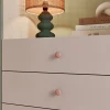 4 boutons de meuble ronds en porcelaine et métal rose Ø.3 cm GoodHome Edern