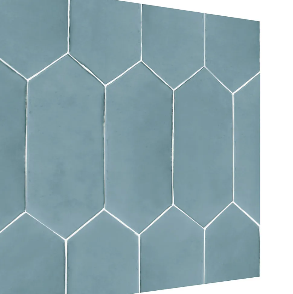 8 carreaux adhésifs décoratifs Vinyl Way 3D effet céramique bleu L.20 x L.20 cm x ep.1,3 mm Dada Art