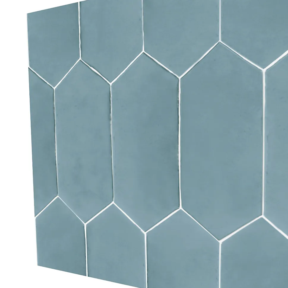 8 carreaux adhésifs décoratifs Vinyl Way 3D effet céramique bleu L.20 x L.20 cm x ep.1,3 mm Dada Art