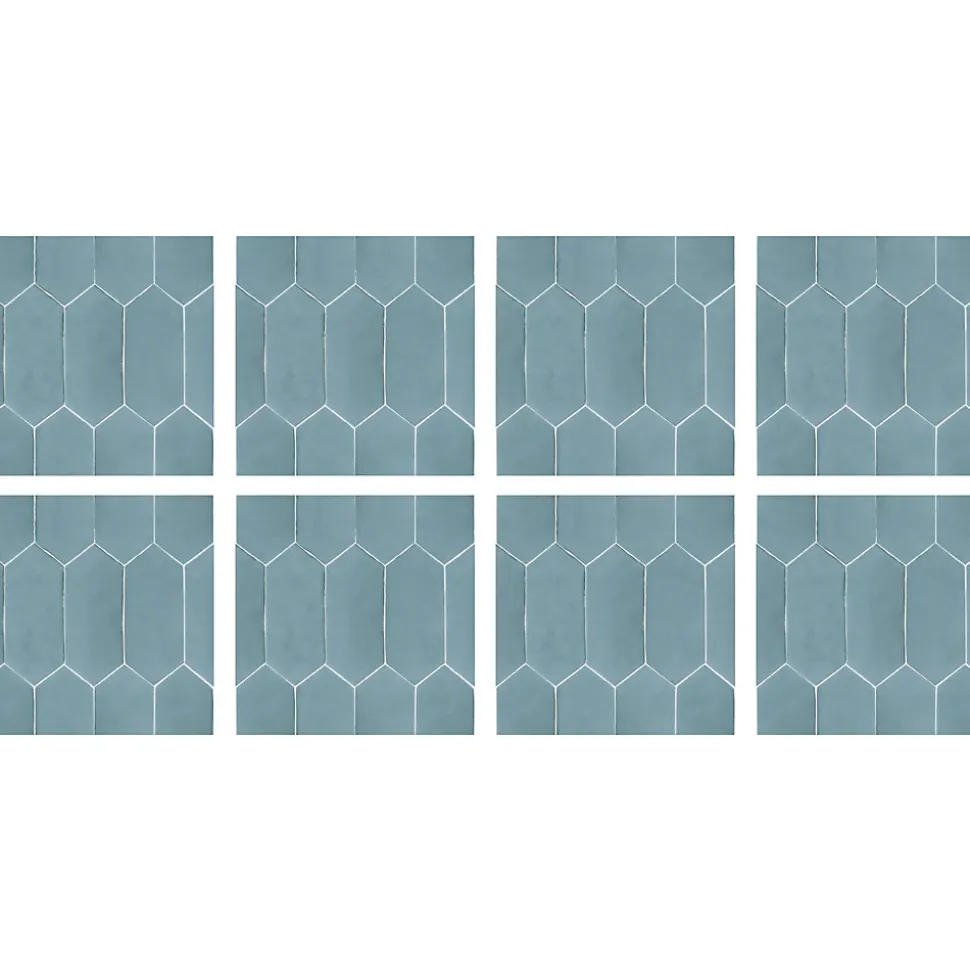 8 carreaux adhésifs décoratifs Vinyl Way 3D effet céramique bleu L.20 x L.20 cm x ep.1,3 mm Dada Art