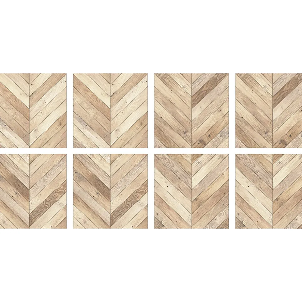 8 carreaux adhésifs décoratifs Vinyl Way 3D aspect chevrons en bois L.20 x L.20 cm x ep.1,3 mm Dada Art