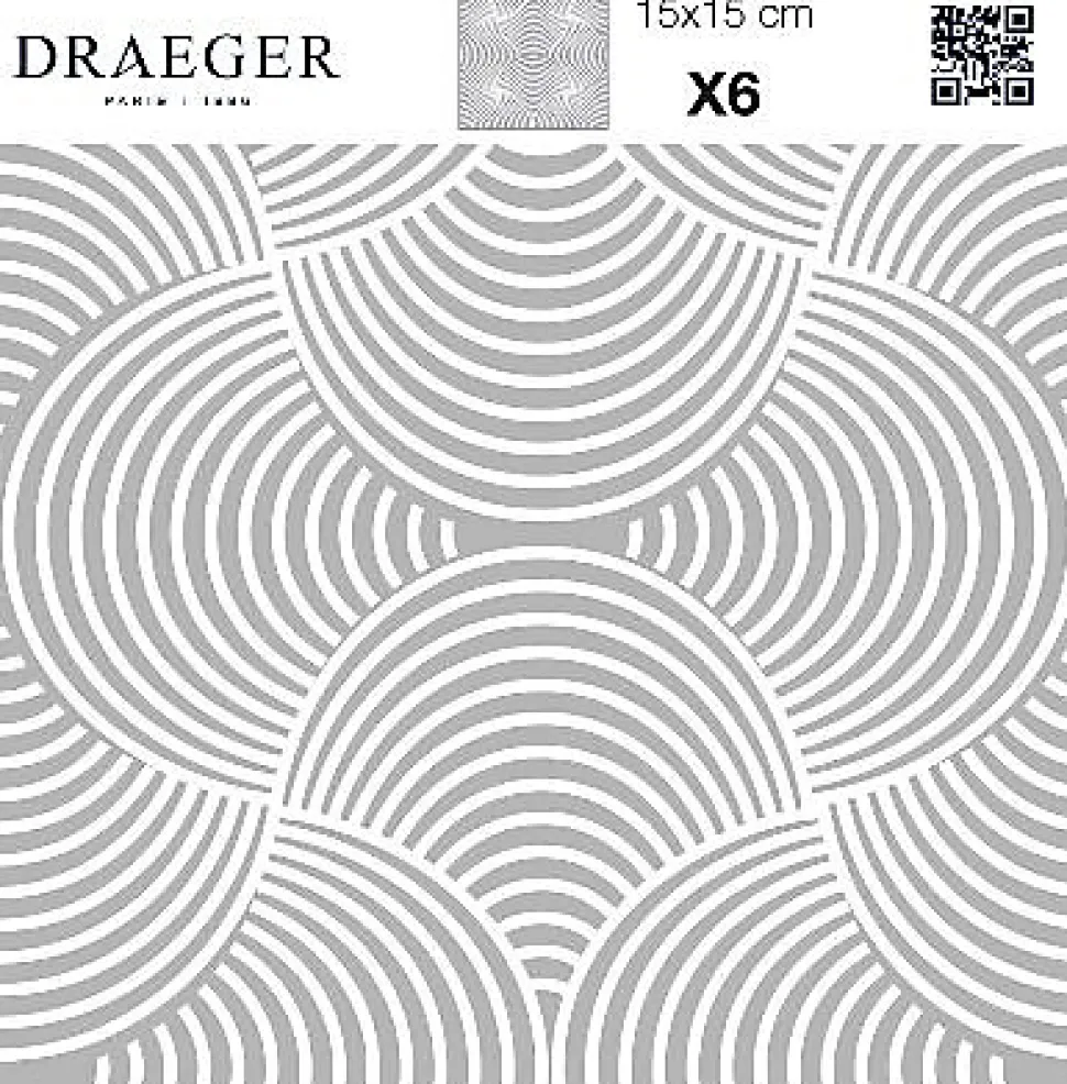 6 carreaux adhésifs motif texture gris blanc L.15 x H.15 x l.0,4cm