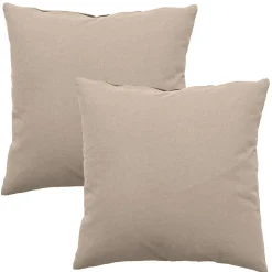 2 Coussins décoratif carré, déhoussable, Sable, Aspect Chiné, Collection Dune, CMADECO