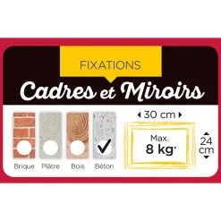 3 crochets de fixation X spécial béton n°3