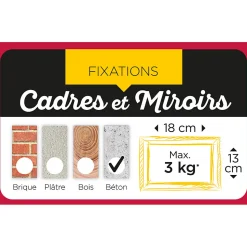 6 crochets de fixation X spécial béton n°1