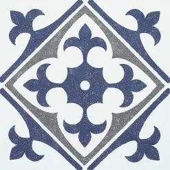 6 dalles adhésive murales Wall Tiles D-C-Fix Nadia effet carreaux de ciment bleu, gris, blanc L.15 x l.15cm