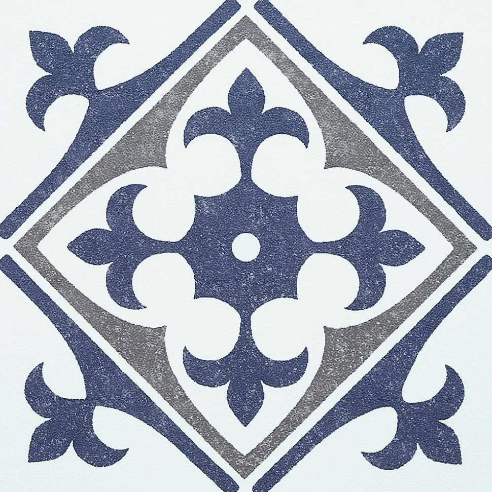 6 dalles adhésive murales Wall Tiles D-C-Fix Nadia effet carreaux de ciment bleu, gris, blanc L.15 x l.15cm