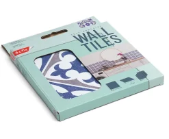 6 dalles adhésive murales Wall Tiles D-C-Fix Nadia effet carreaux de ciment bleu, gris, blanc L.15 x l.15cm