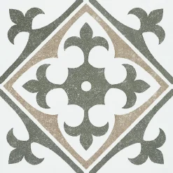 6 dalles adhésive murales Wall Tiles D-C-Fix Nadia effet carreaux de ciment vert, beige, blanc L.15 x l.15cm