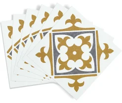 6 dalles adhésive murales Wall Tiles D-C-Fix Nadia effet carreaux de ciment jaune, gris, blanc L.15 x l.15cm