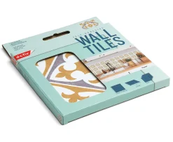6 dalles adhésive murales Wall Tiles D-C-Fix Nadia effet carreaux de ciment jaune, gris, blanc L.15 x l.15cm