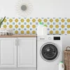 6 dalles adhésive murales Wall Tiles D-C-Fix Alia effet carreaux de ciment jaune, gris, blanc L.15 x l.15cm