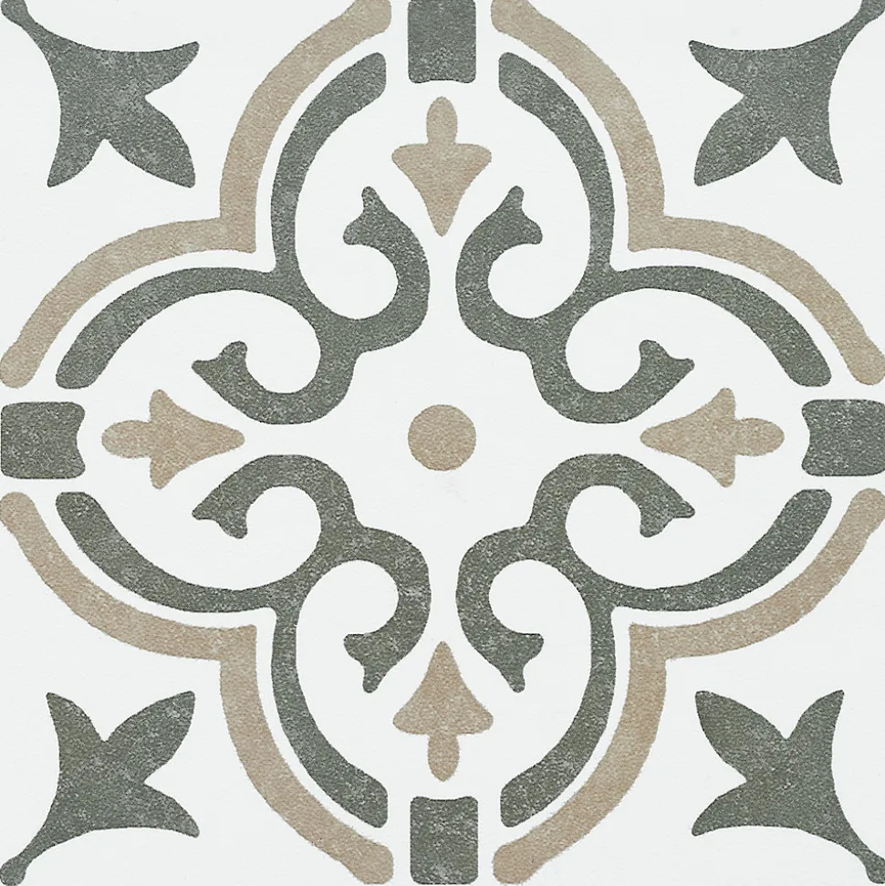 6 dalles adhésive murales Wall Tiles D-C-Fix Jamila effet carreaux de ciment vert, beige, blanc L.15 x l.15cm