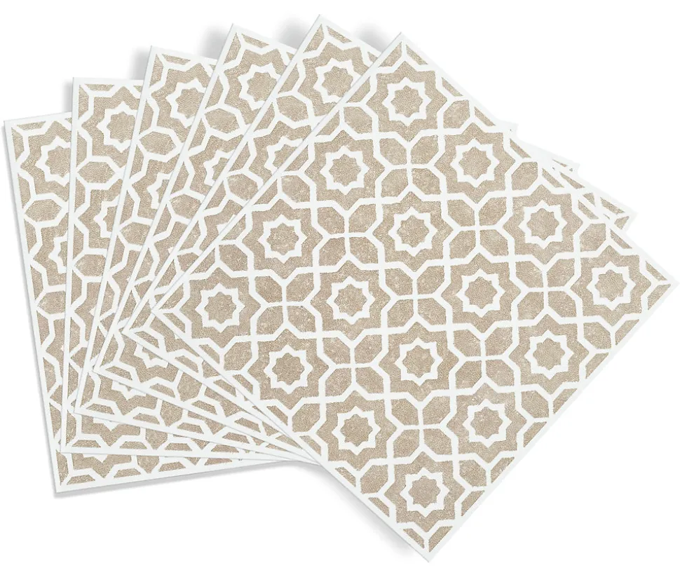 6 dalles adhésive murales Wall Tiles D-C-Fix Lina effet carreaux de ciment beige, blanc L.15 x l.15cm