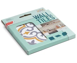 6 dalles adhésive murales Wall Tiles D-C-Fix Jamila effet carreaux de ciment jaune, gris, blanc L.15 x l.15cm