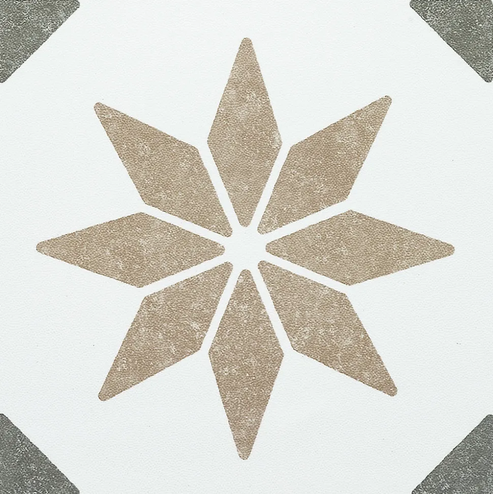 6 dalles adhésive murales Wall Tiles D-C-Fix Alia effet carreaux de ciment, gris, blanc L.15 x l.15cm