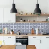 6 dalles adhésives murales Wall Tiles D-C-Fix® Jamila effet carreaux de ciment bleu L.15 x l.15cm