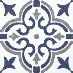 6 dalles adhésives murales Wall Tiles D-C-Fix® Jamila effet carreaux de ciment bleu L.15 x l.15cm