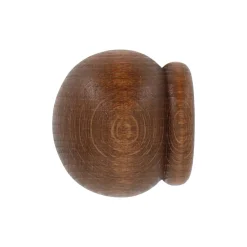 2 embouts anglais pour barre à rideau bois de hêtre chêne foncé Ø2,8cm Mobois