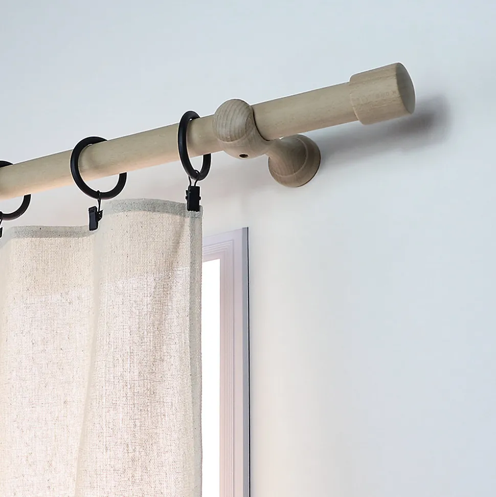 2 embouts bouchon pour barre à rideau bois de hêtre Ø2,8cm Mobois