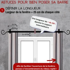 1 KIT EXTENSIBLE COMPOSÉ DE 2 SUPPORTS AVEC VISSERIE ET 2 EMBOUTS CYLINDRE - 120 A 210 CM - DIAMETRE 19 - NOIR BRILLANT