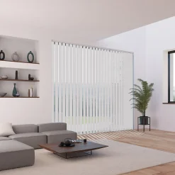 5 lamelles verticales orientables 89mm pour store californien blanc sans chaînette H.260cm, Madeco Screen