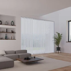 5 lamelles verticales orientables 89mm pour store californien blanc sans chaînette H.260cm Madeco