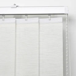 5 lamelles verticales orientables 89mm pour store californien blanc paille sans chaînette H.260cm, Madeco