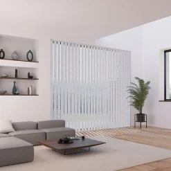 5 lamelles verticales orientables 89mm pour store californien gris chiné sans chaînette H.260cm, Madeco