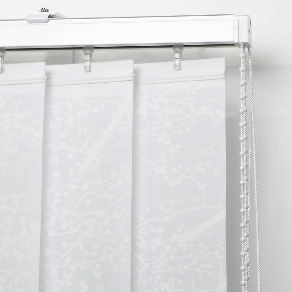 5 lamelles verticales orientables 89mm pour store californien motif arbre sans chaînette H.260cm, Madeco