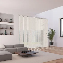 5 lamelles verticales orientables 89mm pour store californien beige paille sans chaînette H.260cm, Madeco