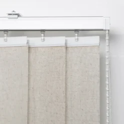 5 lamelles verticales orientables 89mm pour store californien beige paille sans chaînette H.260cm, Madeco