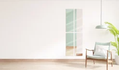 4 miroirs adhésifs rectangles l.45 x H.15cm Mpglass