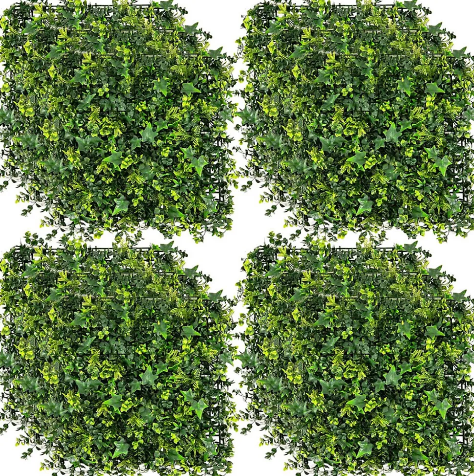12 Panneaux Plantes Artificielles Muraux 50 X 50 cm Mur Végétal Artificiel pour Intérieur et Extérieur