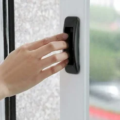 4 Pièces Poignée De Porte Coulissante Autocollantes Plastique pour Armoires de Portes et Fenêtres de Type Pate Noir