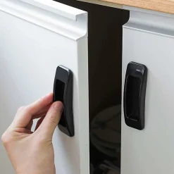 4 Pièces Poignée De Porte Coulissante Autocollantes Plastique pour Armoires de Portes et Fenêtres de Type Pate Noir