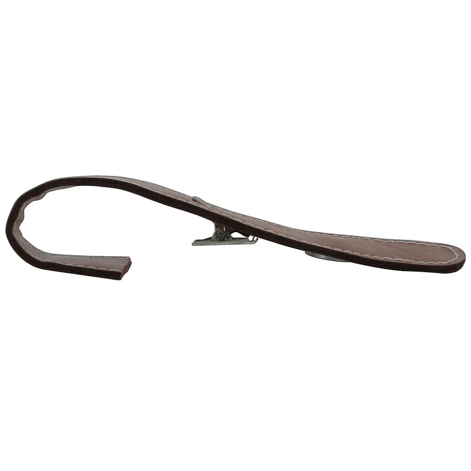 4 pinces vintage en cuir pour barre à rideau Ø2/2,8cm Mobois