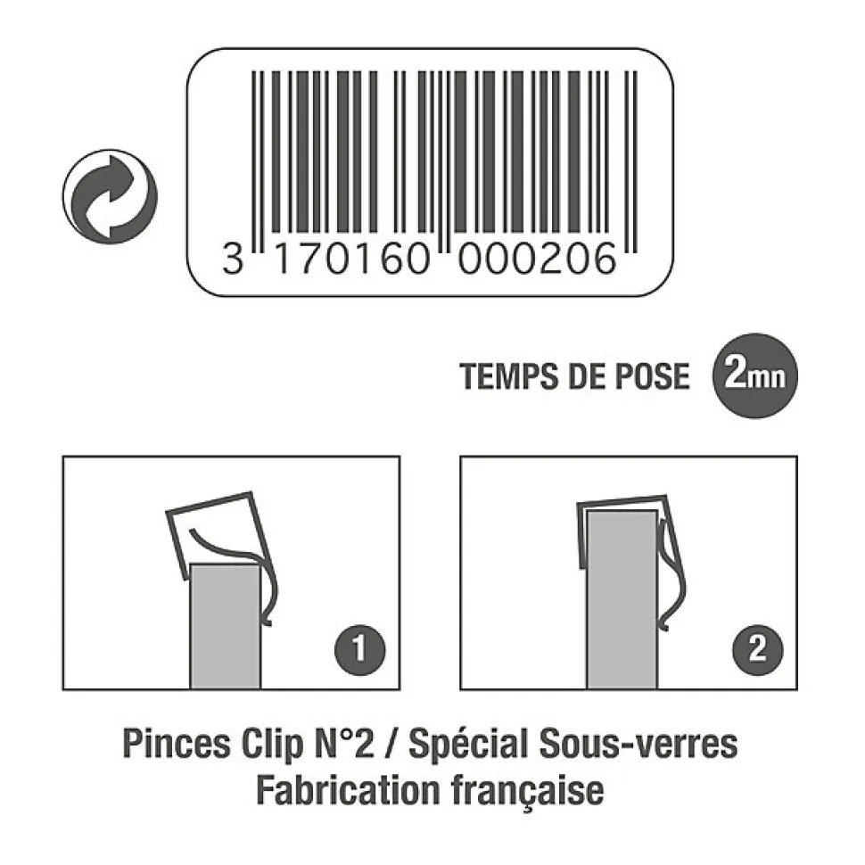 6 pinces-clip N°2 - 6-9 mm Le Crochet Francais