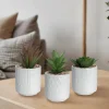 3 plantes artificielles, pot en céramique blanc ∅10 x H.18cm JBY Creation