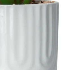 3 plantes artificielles, pot en céramique blanc ∅10 x H.18cm JBY Creation