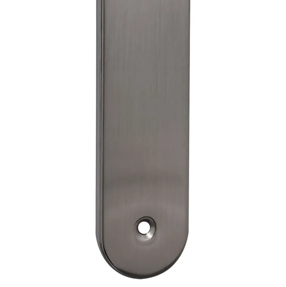 2 poignées de porte sur plaque rond Amga, entraxe 195mm, coloris gris satiné