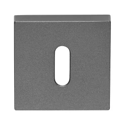 2 poignées rosace carrée A CLIPSER, rosace trou de clé L, finition gris anthracite garantie 5 ans, pour porte intérieure.